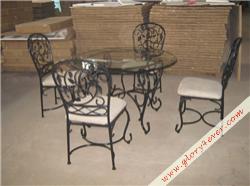 IV-09 GLASS METAL DINING SET